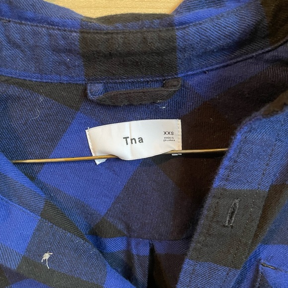 TNA Blue Buffalo Plaid Dress - Picture 2 of 5